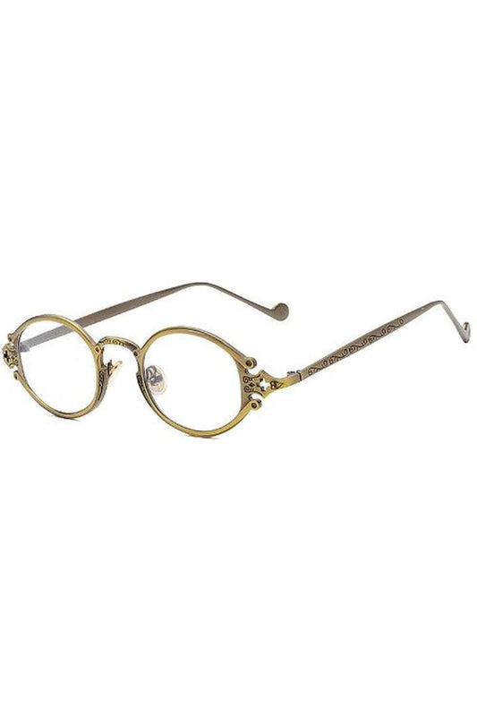 Lunettes de soleil ovales couleur or