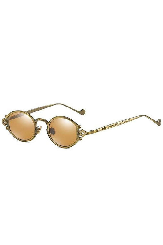 Lunettes de soleil ovales couleur or