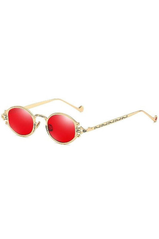 Lunettes de soleil ovales couleur or