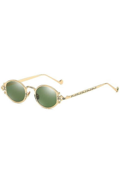 Lunettes de soleil ovales couleur or