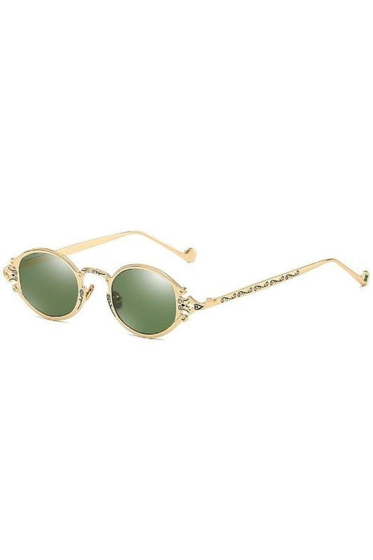 Lunettes de soleil ovales couleur or