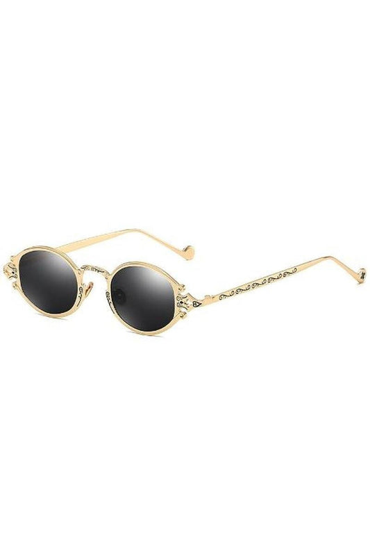 Lunettes de soleil ovales couleur or