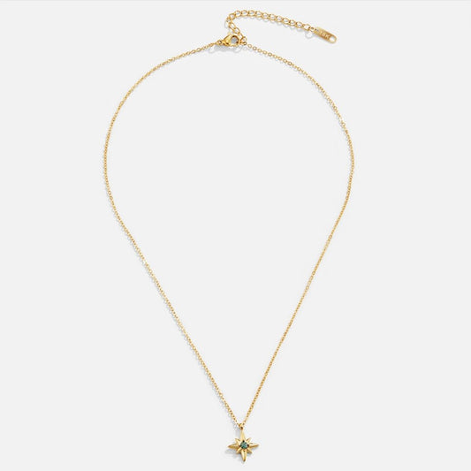 Collier en cristal émeraude Étoile Guidante