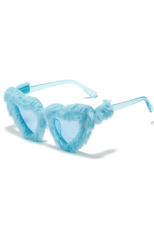 Lunettes de soleil en peluche en forme de cœur