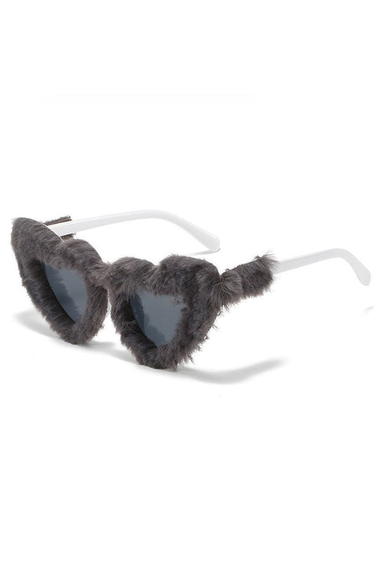 Lunettes de soleil en peluche en forme de cœur