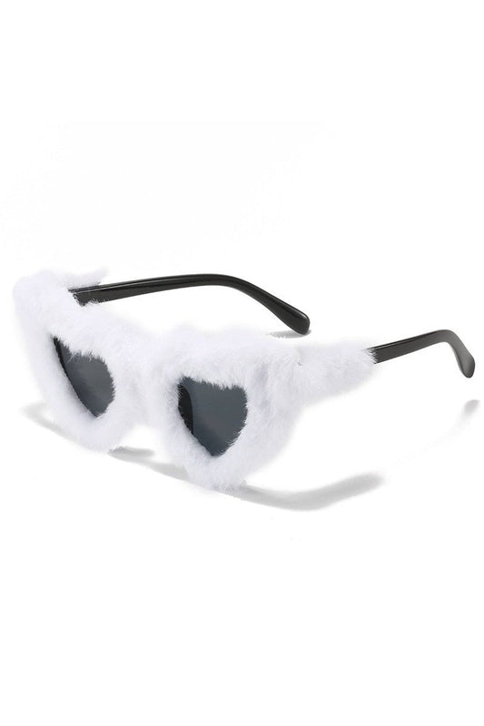 Lunettes de soleil en peluche en forme de cœur