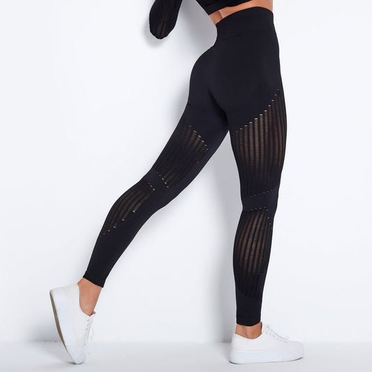 Variant image for Legging Noir Femme Sport Taille Haute Fitness avec Panneaux de Maille - Confort Optimal pour Yoga et Gym-1