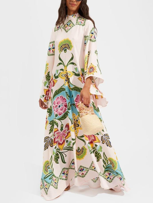 Eileen - Robe maxi à manches longues florales