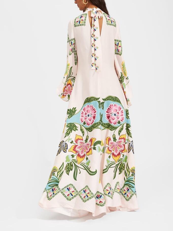 Eileen - Robe maxi à manches longues florales