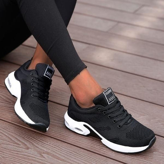 Variant image for Chaussures Orthopédiques Femme Confortables Légères Respirantes Semelle Antichoc Talon 4 cm Noir-9