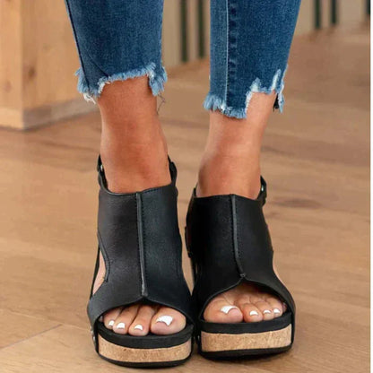 Variant image for Sandales Femmes Confortables Élégantes à Talon Compensé pour l'Été-19