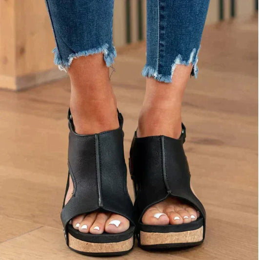 Variant image for Sandales Femmes Confortables Élégantes à Talon Compensé pour l'Été-19