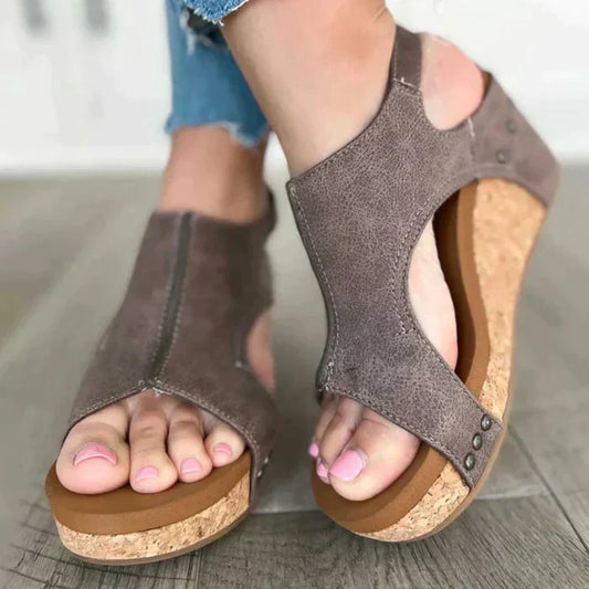 Variant image for Sandales Femmes Confortables Élégantes à Talon Compensé pour l'Été-10