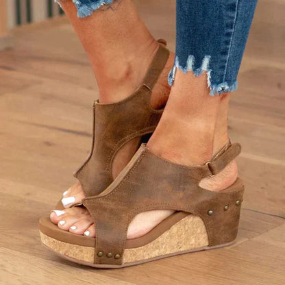 Sandales Femmes Confortables Élégantes à Talon Compensé pour l'Été