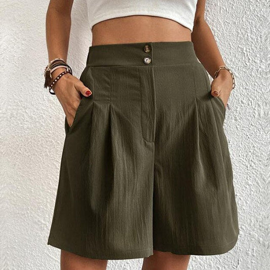 Variant image for Shorts Femme Taille Haute Élégant en Tissu Léger - Short Sport Femme Confortable-17