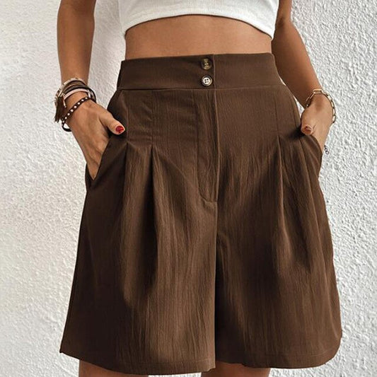 Variant image for Shorts Femme Taille Haute Élégant en Tissu Léger - Short Sport Femme Confortable-21