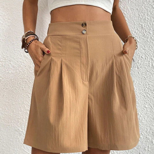 Variant image for Shorts Femme Taille Haute Élégant en Tissu Léger - Short Sport Femme Confortable-4