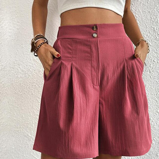 Variant image for Shorts Femme Taille Haute Élégant en Tissu Léger - Short Sport Femme Confortable-13