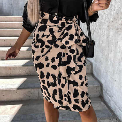 Jupe Longue Femme Imprimé Léopard Chic en Coton Confortable Taille S à XL