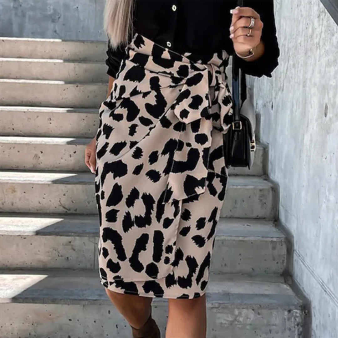 Jupe Longue Femme Imprimé Léopard Chic en Coton Confortable Taille S à XL