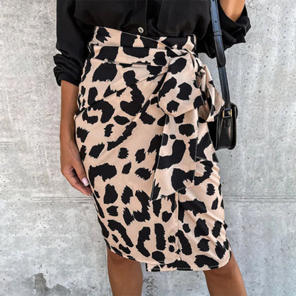 Jupe Longue Femme Imprimé Léopard Chic en Coton Confortable Taille S à XL