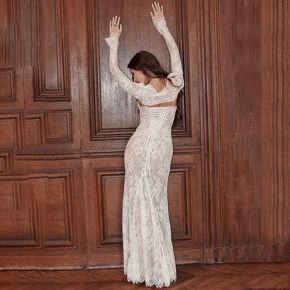 Maxi Robe Élégante avec Détails en Dentelle pour Femmes