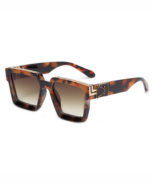 Lunettes de soleil carrées teintées aux normes modernes