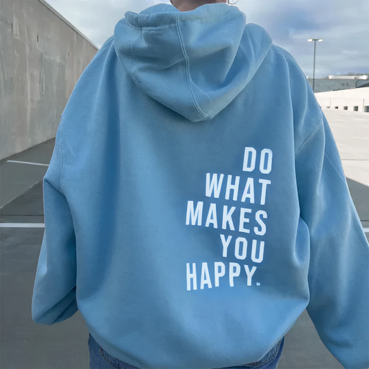 Sweat à capuche surdimensionné pour les dames avec un slogan de motivation - ajustement détendu et lâche