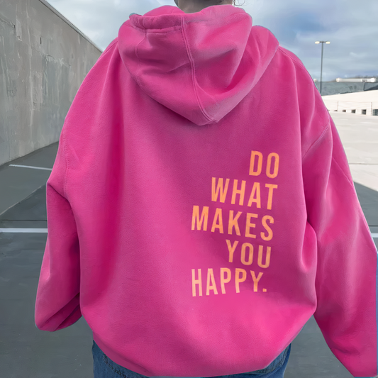Sweat à capuche surdimensionné pour les dames avec un slogan de motivation - ajustement détendu et lâche