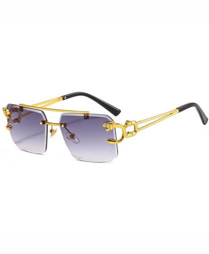 Lunettes de soleil sans monture à double pont avec dégradé