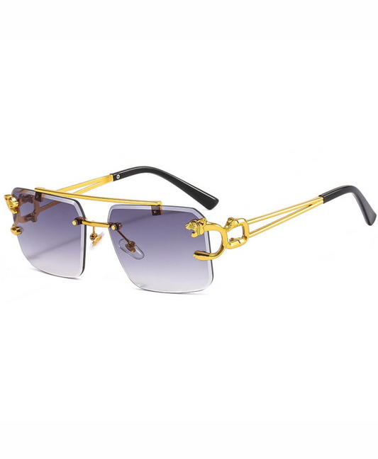 Lunettes de soleil sans monture à double pont avec dégradé