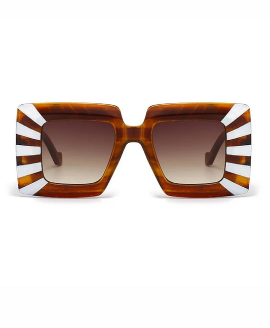 Lunettes de soleil carrées vintage surdimensionnées