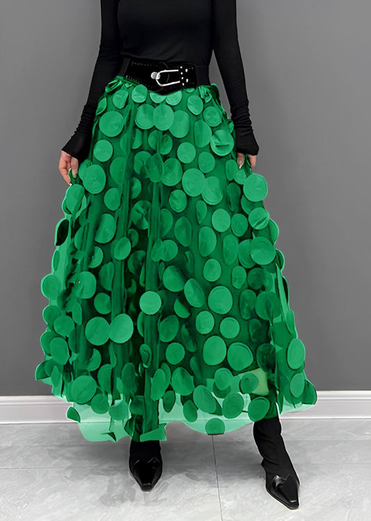 Variant image for Jupe Longue Femme A-Line à Pois Élégante en Polyester, Taille S à XL-6