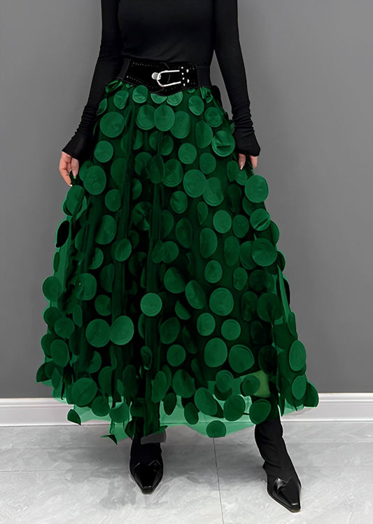 Variant image for Jupe Longue Femme A-Line à Pois Élégante en Polyester, Taille S à XL-4
