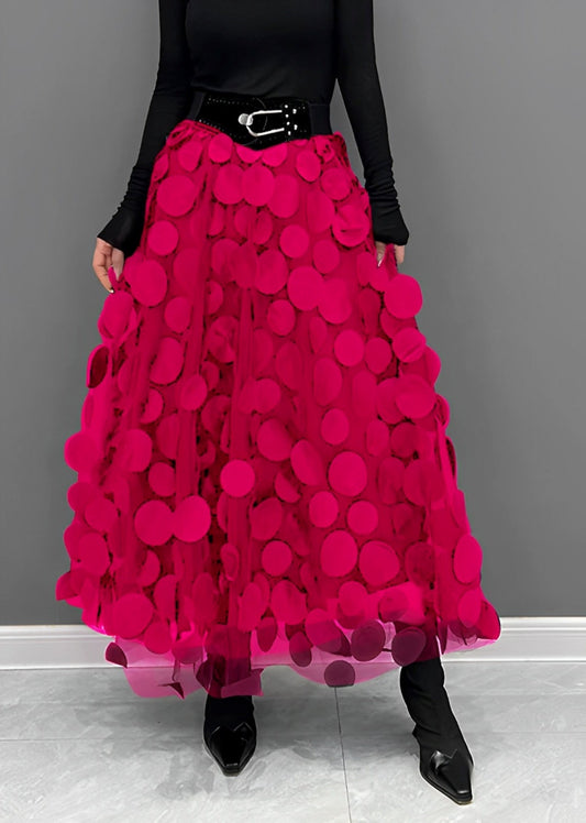 Variant image for Jupe Longue Femme A-Line à Pois Élégante en Polyester, Taille S à XL-5