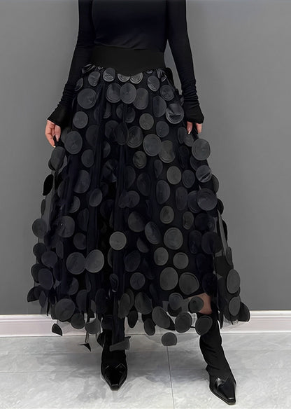 Variant image for Jupe Longue Femme A-Line à Pois Élégante en Polyester, Taille S à XL-1