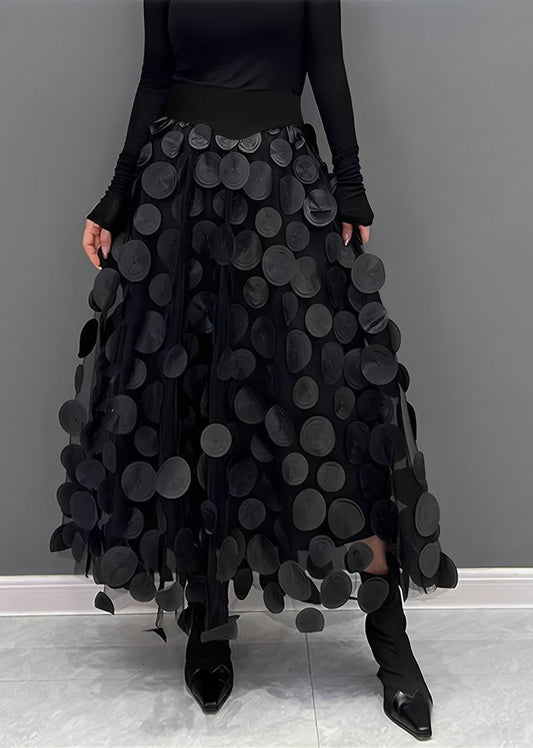 Variant image for Jupe Longue Femme A-Line à Pois Élégante en Polyester, Taille S à XL-1
