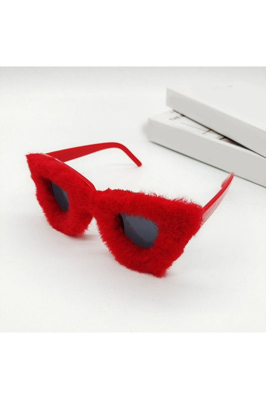Lunettes de soleil œil de chat en velours preppy