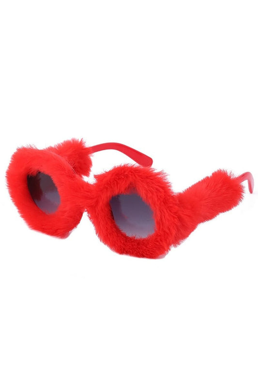Lunettes de soleil œil de chat en velours preppy
