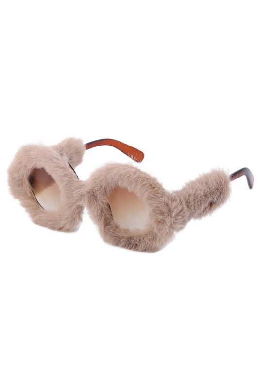 Lunettes de soleil œil de chat en velours preppy
