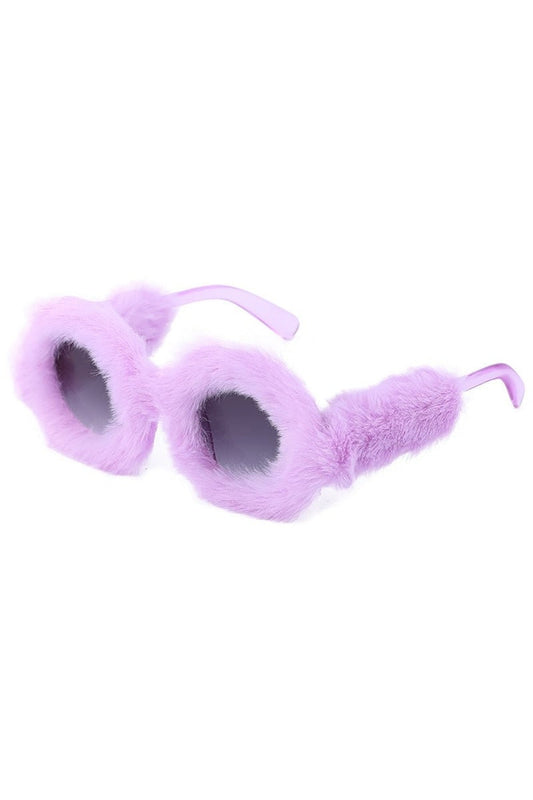 Lunettes de soleil œil de chat en velours preppy