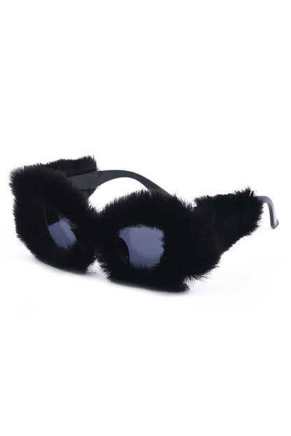 Lunettes de soleil œil de chat en velours preppy