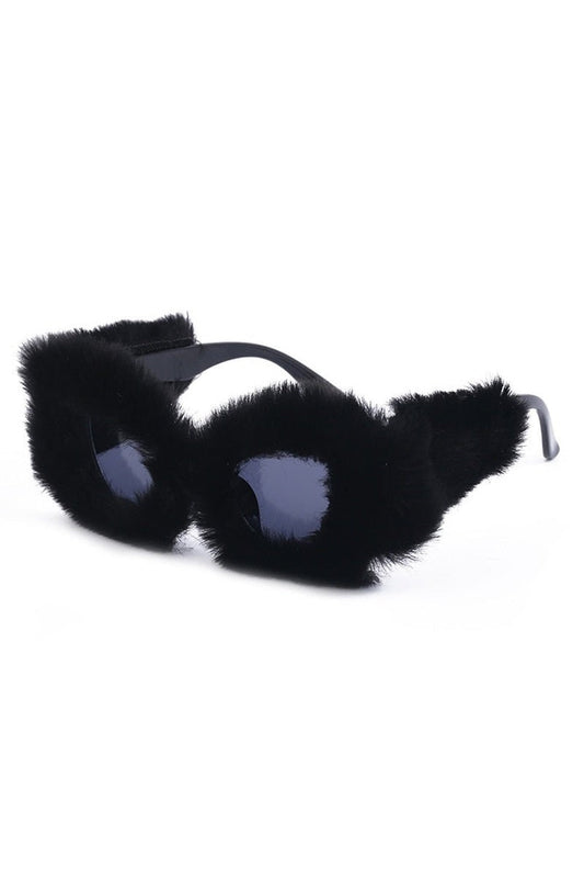 Lunettes de soleil œil de chat en velours preppy
