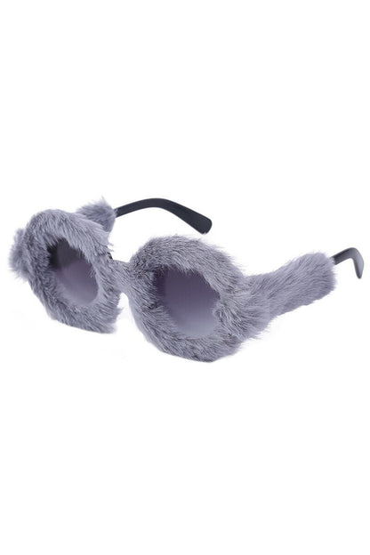 Lunettes de soleil œil de chat en velours preppy