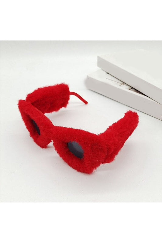 Lunettes de soleil œil de chat en velours preppy
