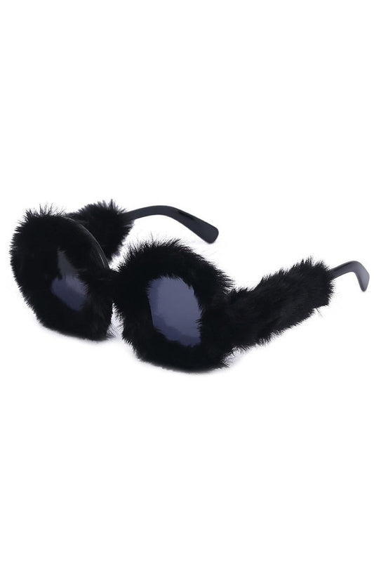 Lunettes de soleil œil de chat en velours preppy