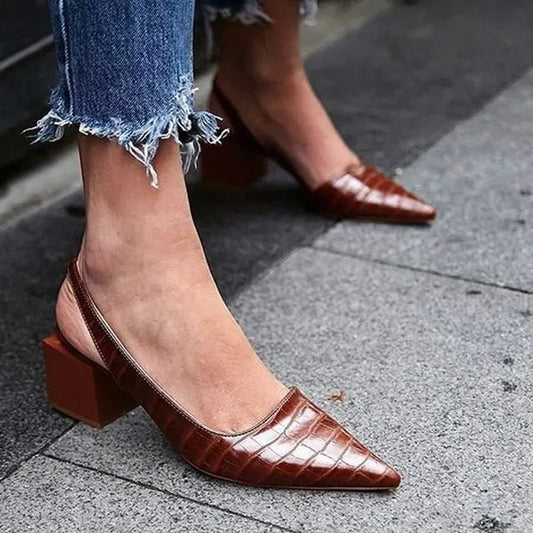 Pumps Élégantes en Cuir pour Femmes