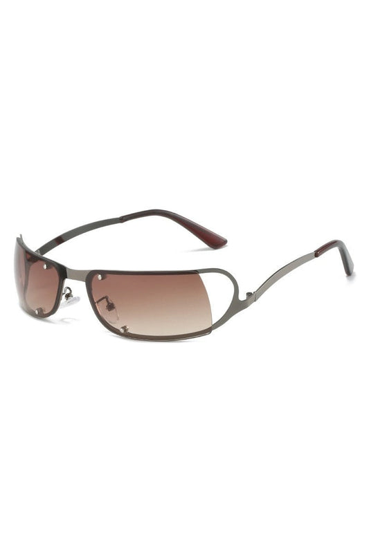 Lunettes de soleil rétro enveloppantes d'une seule pièce