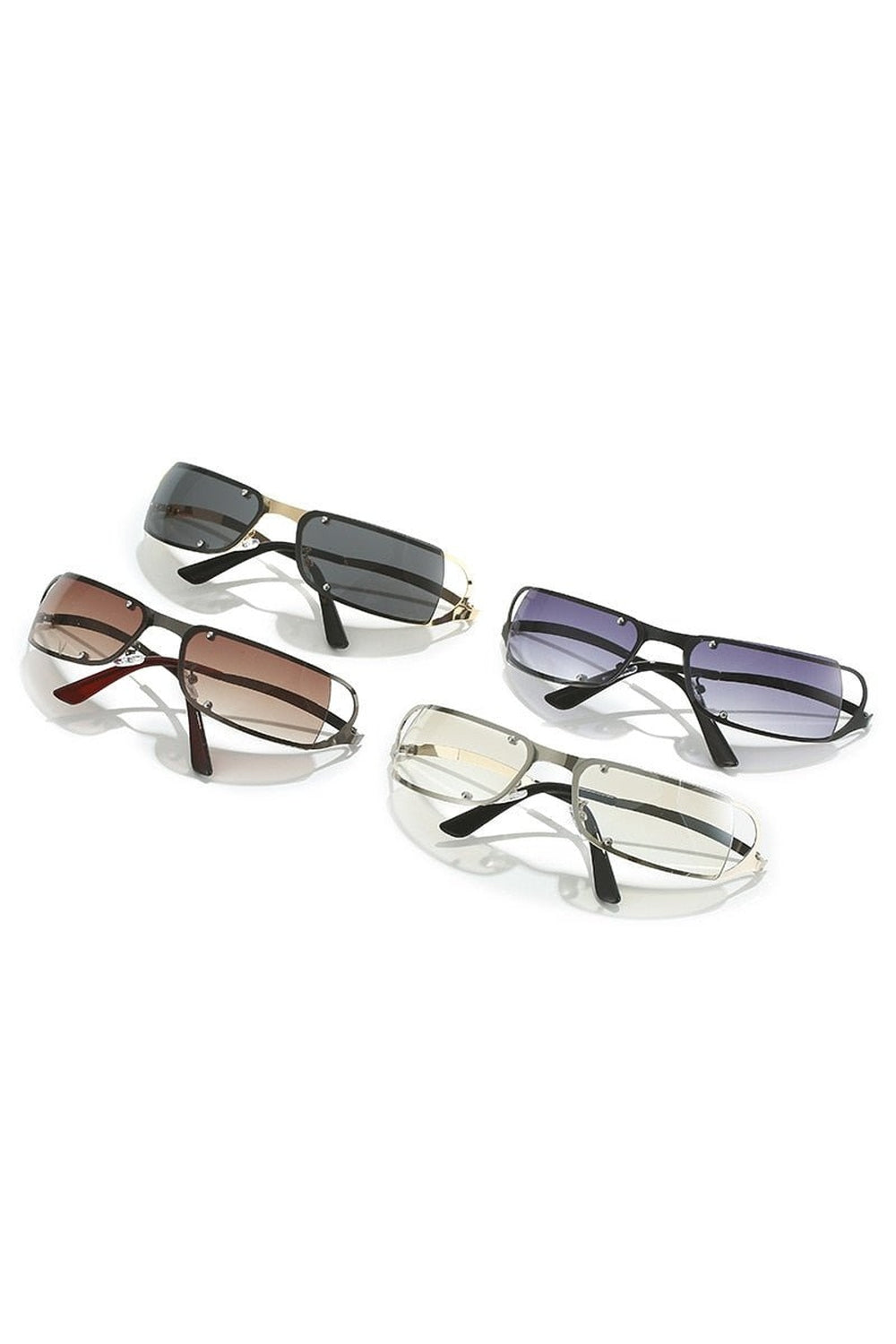 Lunettes de soleil rétro enveloppantes d'une seule pièce