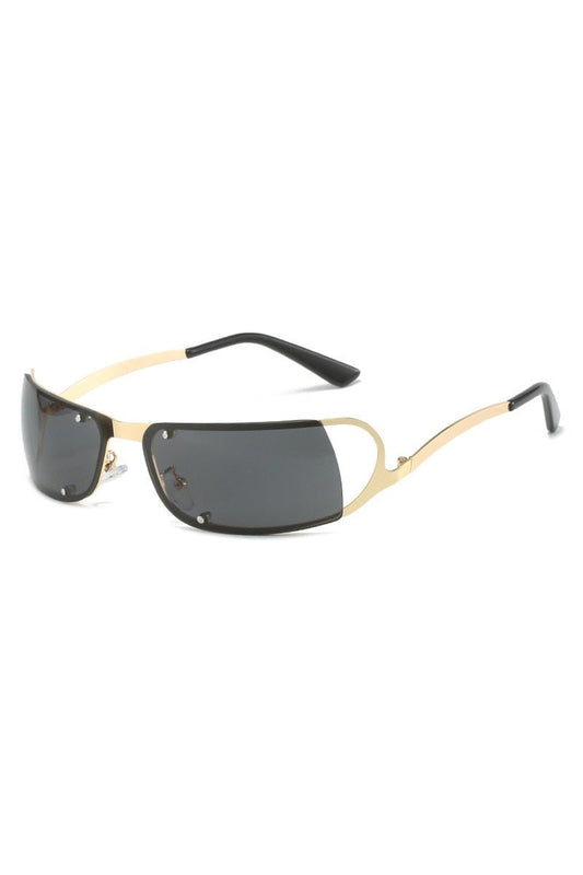 Lunettes de soleil rétro enveloppantes d'une seule pièce